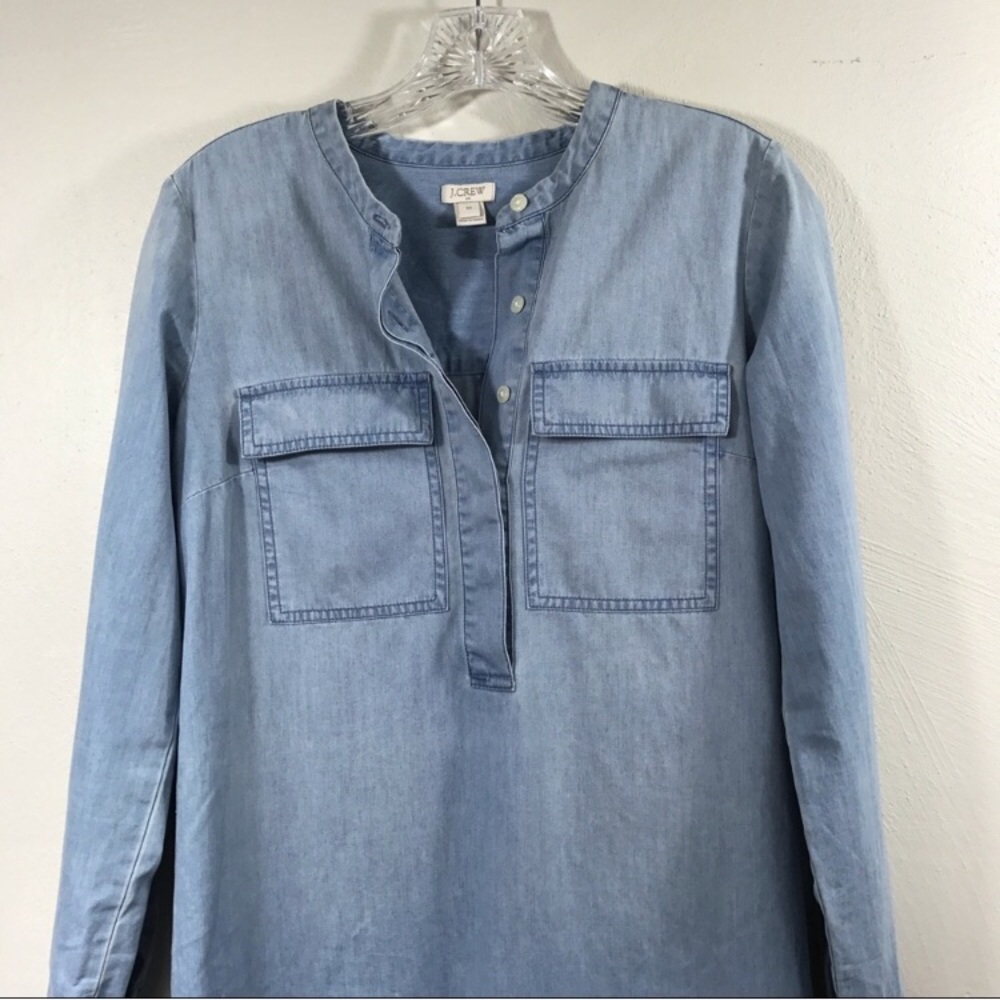 ❌SOLD❌J. Crew Indigo Denim Shirt Dress - Picture 4 of 6